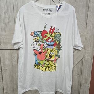 Nickelodeon White Spongebob Graphic Tee Size XL